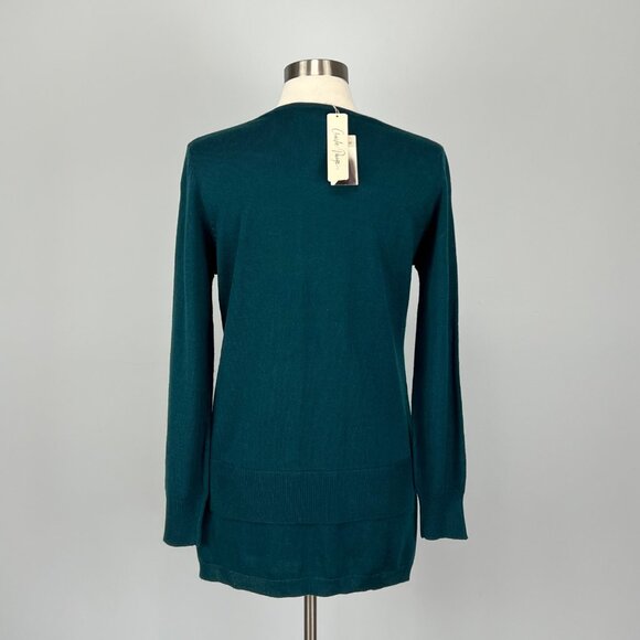 Charlie Paige Womens Tunic Sweater Teal Green Knit Long Sleeve size Small Medium - Picture 6 of 13
